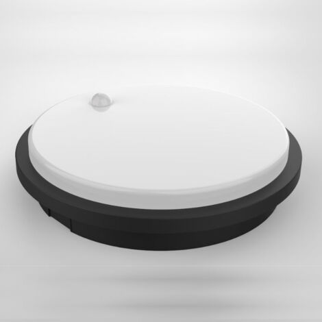 Silumen – Hublot LED extérieur rond 10W IP54 – Détecteur de mouvement jusqu'à 8m – Luminosité 1200 lumens – Installation facile en saillie