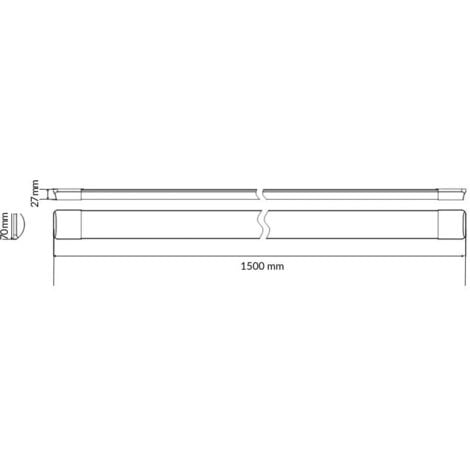 Réglette LED 150cm 50W IP40 - Pack de 10 / Blanc Neutre  - SILUMEN