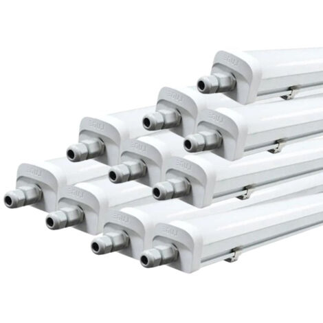 Réglette LED étanche 120cm 30W IP66 120lm/w - Pack de 10 / Blanc Chaud - SILUMEN