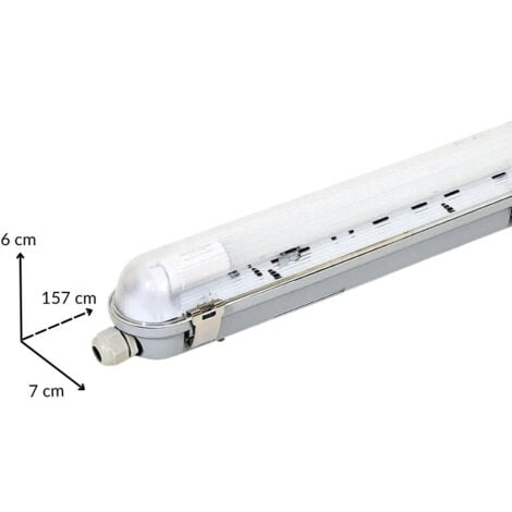 Kit de Réglette LED IP65 + Tube Néon LED 150cm T8 22W - Unité / Blanc Neutre  - SILUMEN
