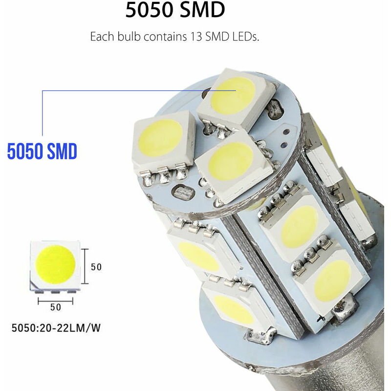 12V 1156 20er-Pack helle 1156 1141 1003 13-SMD weiße LED-Lampen für die  Innenbeleuchtung von Wohnmobilen und Wohnmobilen