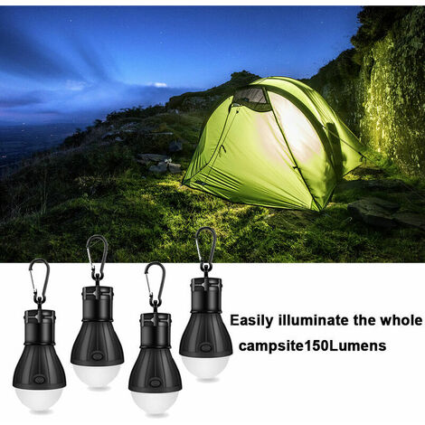 LED-Zeltlaternenlampe, Notlicht, batteriebetriebene wasserdichte tragbare  Glühbirne zum Wandern, Angeln, Camping, Autoreparatur zu Hause (4er-Pack)