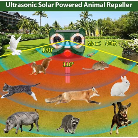 2023 2X Ultraschall-Katzenvertreiber, Ultraschall-Katzenvertreiber im  Freien, Hundevertreiber, solargeladen, USB-Aufladung, verhindert Hunde und  Katzen