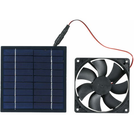 Solarpanel-Lüfter, 5 W, 6 V, Mini-Lüfter, Sonnenlichtbetriebener Solar-Abluftventilator,  IP65-Wasserbeständigkeit, für Hunde, Hühnerställe, Gewächshäuser,  Wohnmobil-Dächer
