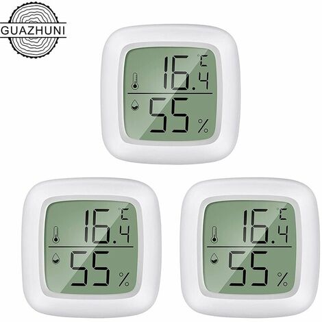 Hygrometer Innenthermometer Temperatur-Feuchtigkeits-Überwachungsanzeige  Hochgenaues LCD-Display Leicht ablesbar Tragbar für Büro Kühlschrank Garage  Zuhause
