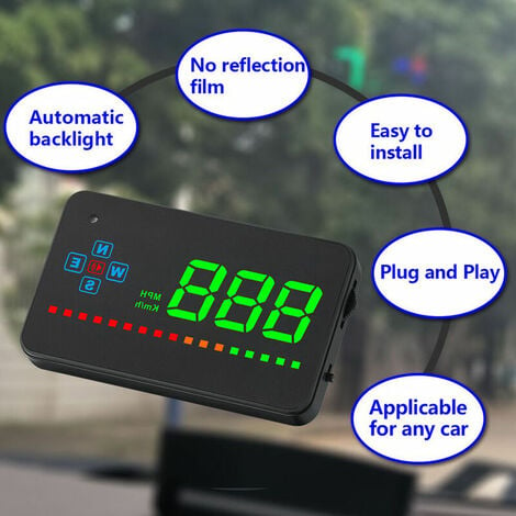 Universeller HUD-Head-Up-Display, GPS-Digital-Tachometer mit MPH