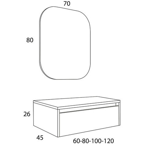 Mueble de lavabo Nilo a suelo blanco 60 cm