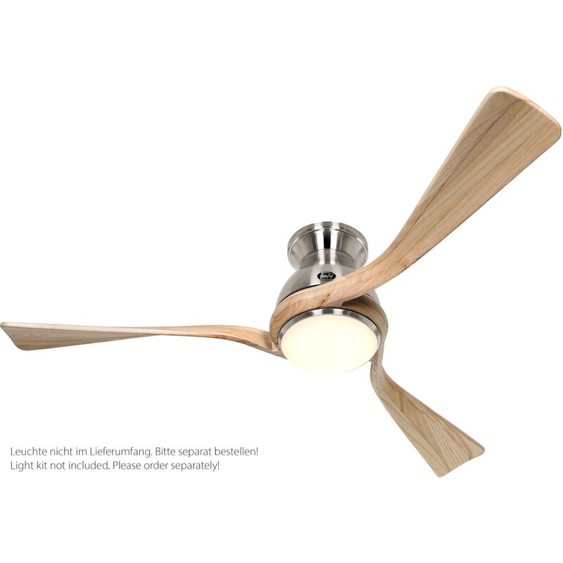 Eco Plano - moderner DC Deckenventilator, 132 Cm, Fernbedienung, Gehäuse  Steingrau, Flügel Steingrau