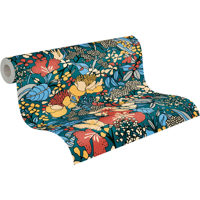 Tapisserie Murale Vintage Motif Floral Bleu - 16 X 23.5 Pouces - Sans Tringle