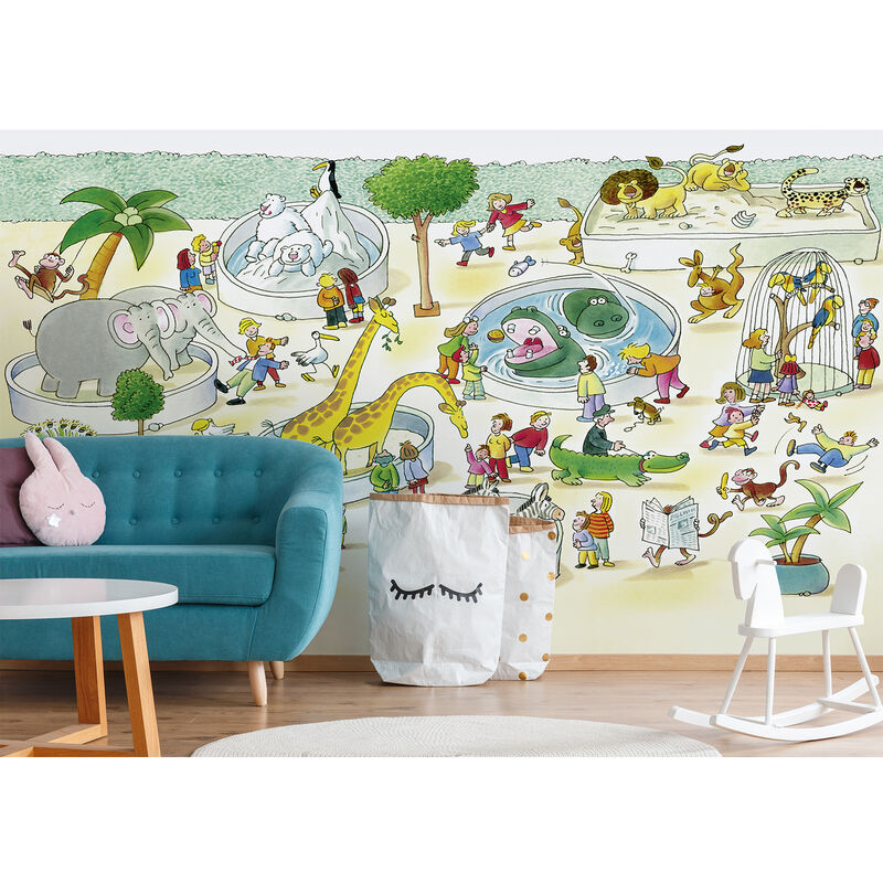 Tableau toile déco pour enfant - les animaux du zoo - Décoration murale  originale Declina