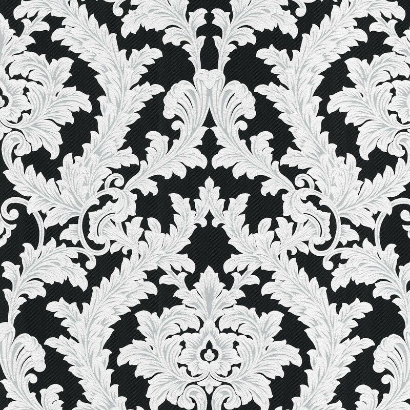 Papier peint baroque l gant noir blanc Tapisserie intiss e