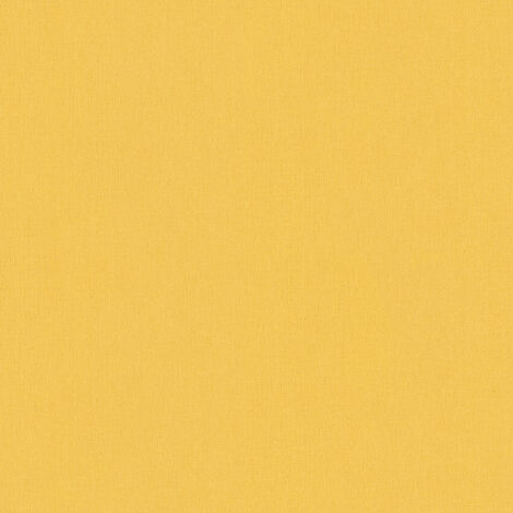 Papier peint jaune effet textile pour cuisine Tapisserie couleur vive lavable Papiers peints jaune uni intissé idéal pour chambre (1/4)