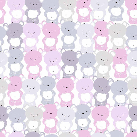 Papier peint enfant rose lavable motif koala Tapisserie violette motif koala pour chambre bébé Papiers peints pastel intissé pour chambre fille (1/4)
