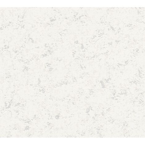 Papier peint gris et blanc crème texturé Tapisserie salon blanche lavable Papier peint intissé idéal salle de bain et cuisine