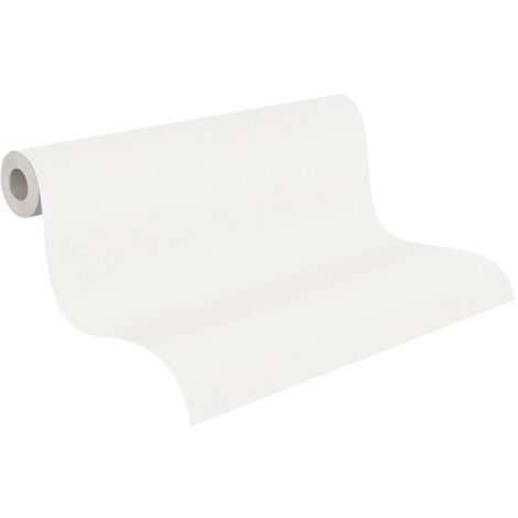 Papier peint uni en aspect textile Papier peint uni blanc simple avec vinyle Papier peint mural non-tissé clair, discret (1/5)