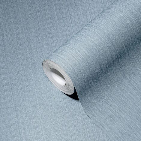 Papier peint bleu discret Papier peint uni intissé avec vinyle lavable pour chambre d'enfant