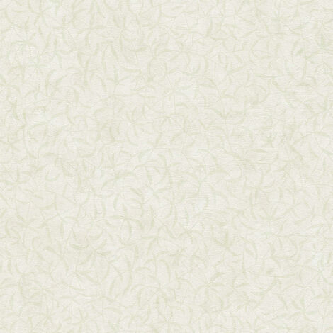 Papier peint feuillage crème et doré effet métallique Tapisserie tendance nature Papier peint floral style végétal idéal salon (1/4)