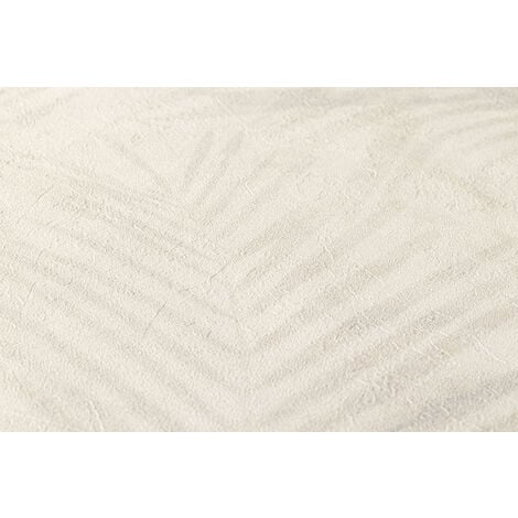 Papier peint feuille beige gris effet aquarelle Tapisserie beige clair intissé motif feuille Papier peint clair salon & chambre