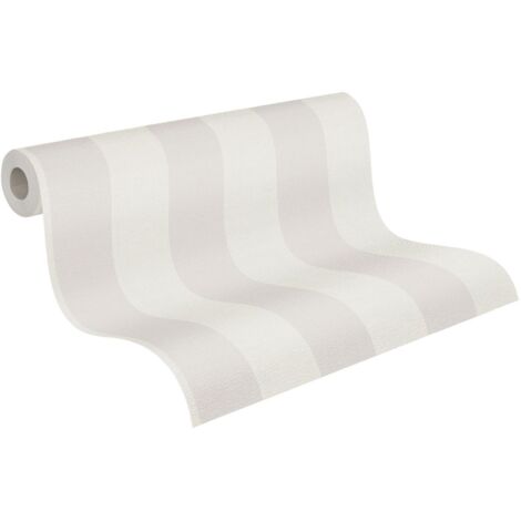 Papier peint rayures blanches roses Papier peint intissé classique à rayures blocs (1/5)