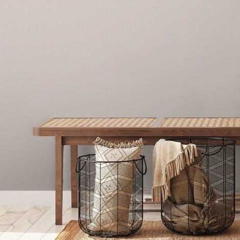 Papier peint uni gris rosé effet brillant Tapisserie intissée texturée Papier peint aspect textile lin idéal pour bureau