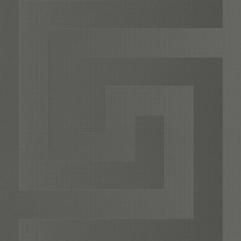 Papier peint géométrique gris anthracite Tapisserie motif clé grecque Papier peint intissé luxe effet brillant idéal pour salon (1/2)