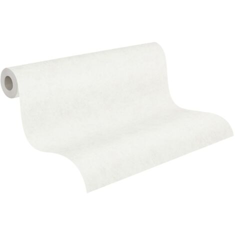 Papier peint unicolore blanc Tapisserie intissée style minimaliste Papier peint résistant et lavable idéal pour salon et couloir