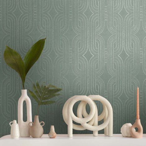 Papier peint Art Déco Vert French Affair A.S. Création (1/4)