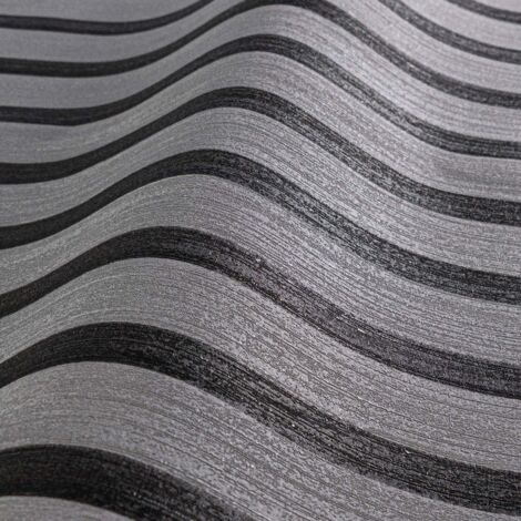 Papier peint effet tasseau bois, gris foncé, salon, salle à manger, cuisine, 786284 (1/4)