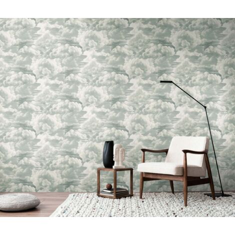 Papier peint nuage gris et blanc, chambre enfant, salon, chambre à coucher, 399851 (1/4)