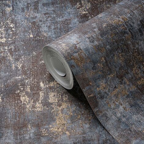 Papier peint vinyle intissé à motif béton cuivré – 53cm x 10,05m – Lessivable et brossable – Pose facile – 396701 – A.S. Creations - AS-396701 (1/4)