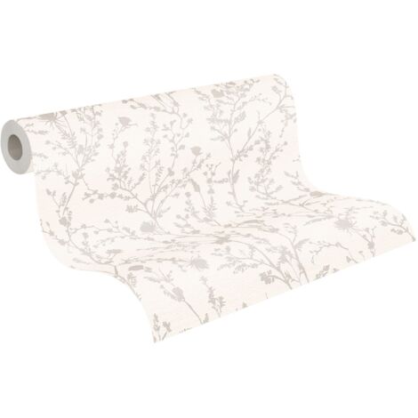 Papier peint intissé floral beige et crème lumineux Tapisserie style campagne cottage Papier peint motifs à fleurs pour cuisine