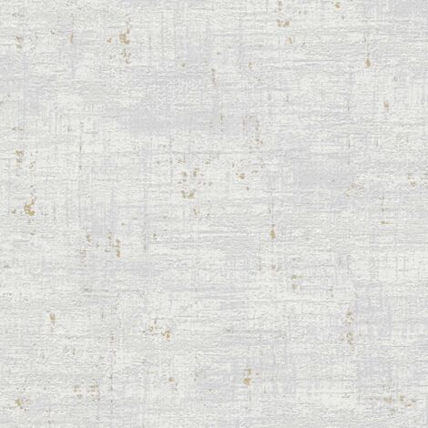 Papier peint intissé effet métallique gris reflets or Tapisserie texturée aspect industriel pour salon Papier peint idéal pour couloir (1/4)