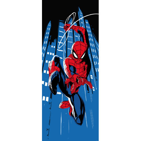 Papier peint panoramique moderne Spider-Man Sur le Toit (1/4)