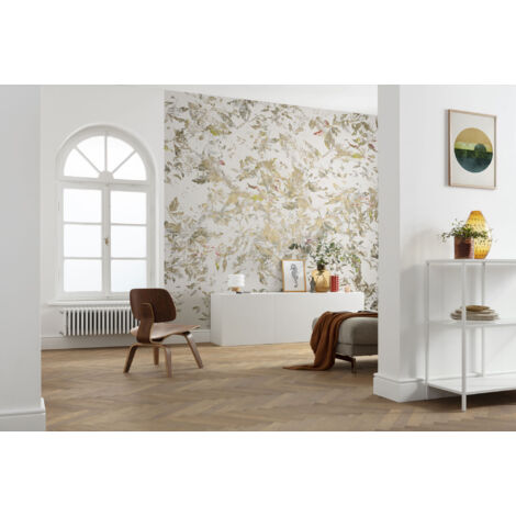 Papier peint panoramique modern Plumes Dorées (1/4)