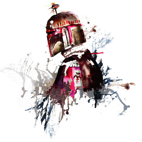 Poster géant intissé Star Wars Aquarelle Boba Fett - 250 x 280 cm (1/5)