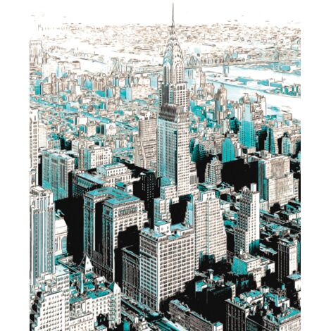 Papier peint panoramique moderne, urban Gotham (1/3)