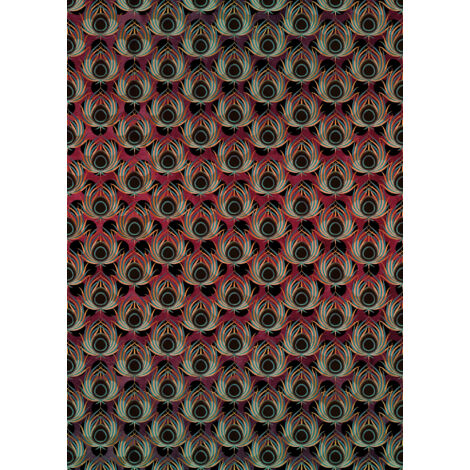 Papier peint panoramique classique Paon Rouge (1/4)