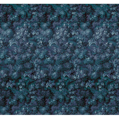 Papier peint panoramique naturel Botanique Bleu (1/4)