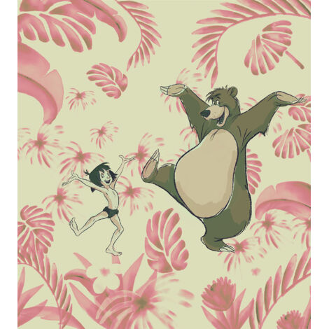 Papier Peint Intissé - Le Livre de la Jungle Disney Mowgli et Baloo danse 250 cm x 280 cm (1/4)