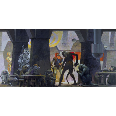 Papier peint panoramique moderne Star Wars Classique RMQ Rues de Mos Eisley (1/4)