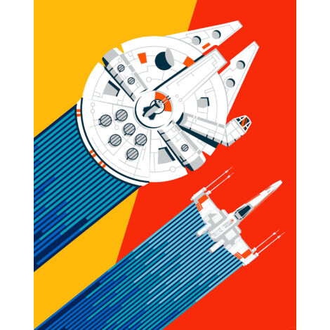 Papier peint panoramique moderne Star Wars Wingman Retour aux Années 70 (1/4)