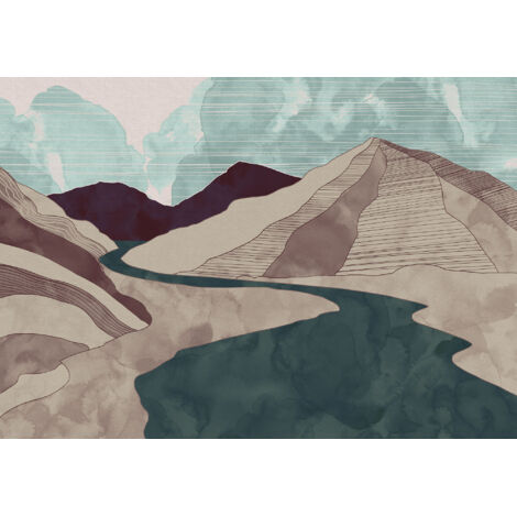 Papier peint panoramique minimaliste,modern Terre (1/5)