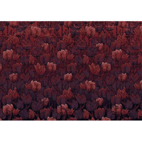 Papier peint panoramique romantique Tulipe (1/4)