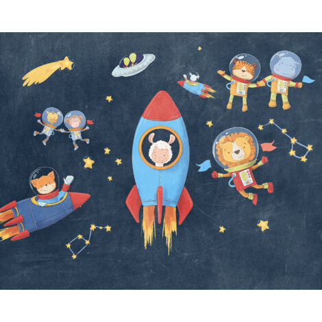 Papier peint panoramique enfant Amis dans l’Espace (1/5)