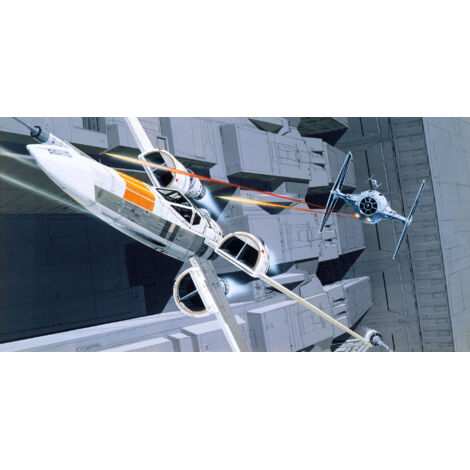 Papier peint panoramique moderne Star Wars Classique RMQ X-Wing vs TIE-Fighter (1/4)