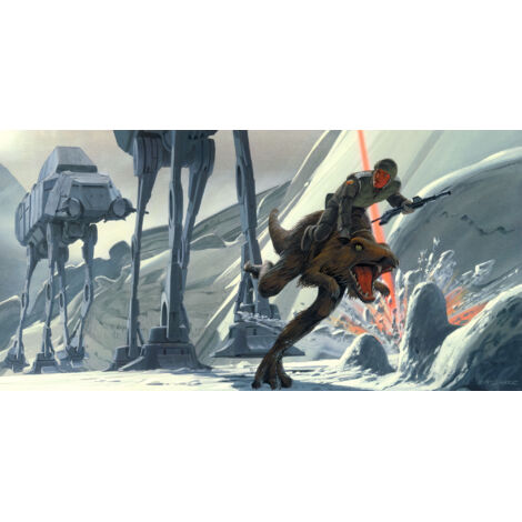 Papier peint panoramique moderne Star Wars Classique RMQ Champ de Bataille Hoth (1/4)