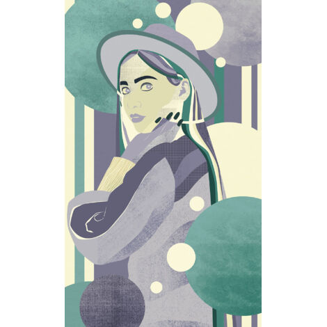 Papier peint panoramique romantique Chapeau Femme Couleur (1/5)