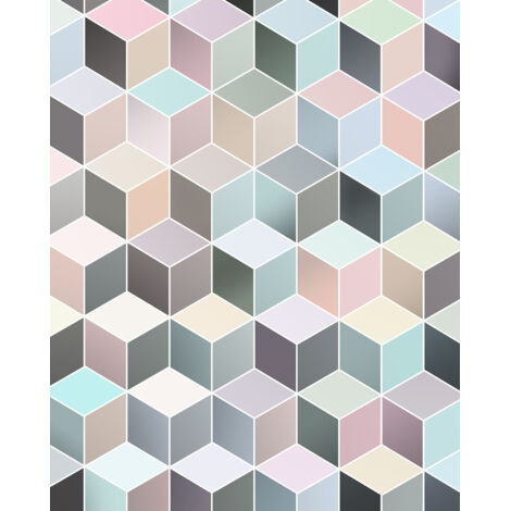 Papier peint panoramique romantique,modern Cubes Pastel (1/4)