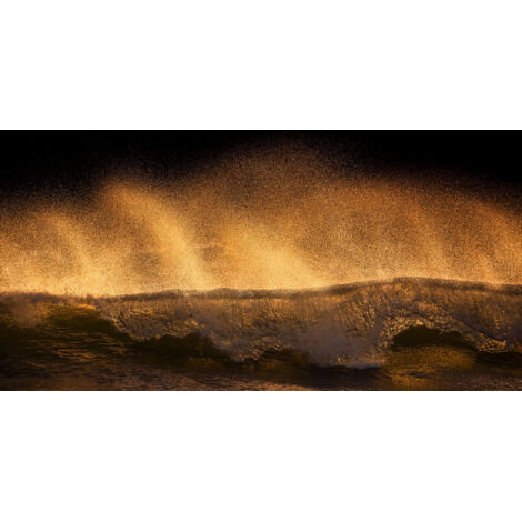 Papier peint panoramique maritim,naturel Vague Dorée (1/4)
