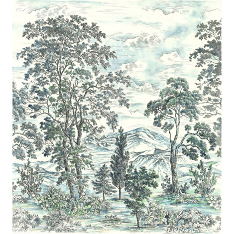 Papier peint panoramique minimaliste,naturel Arbres des Highlands (1/5)